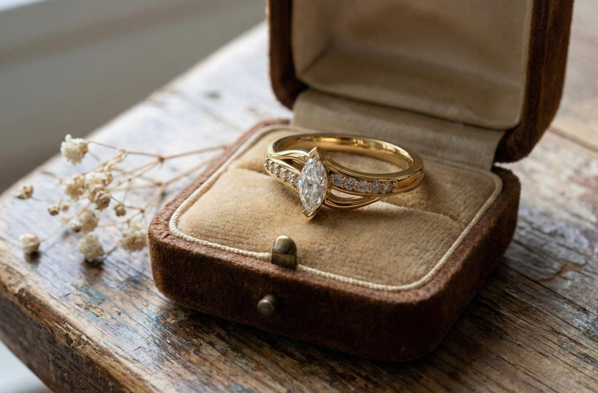 925 Sterling Silver Marquise Cut Engagement Ring, Gold Vermeil Diamond Ring, Promise Ring, Minimalist Bridal Ring, Dainty Gift For Her