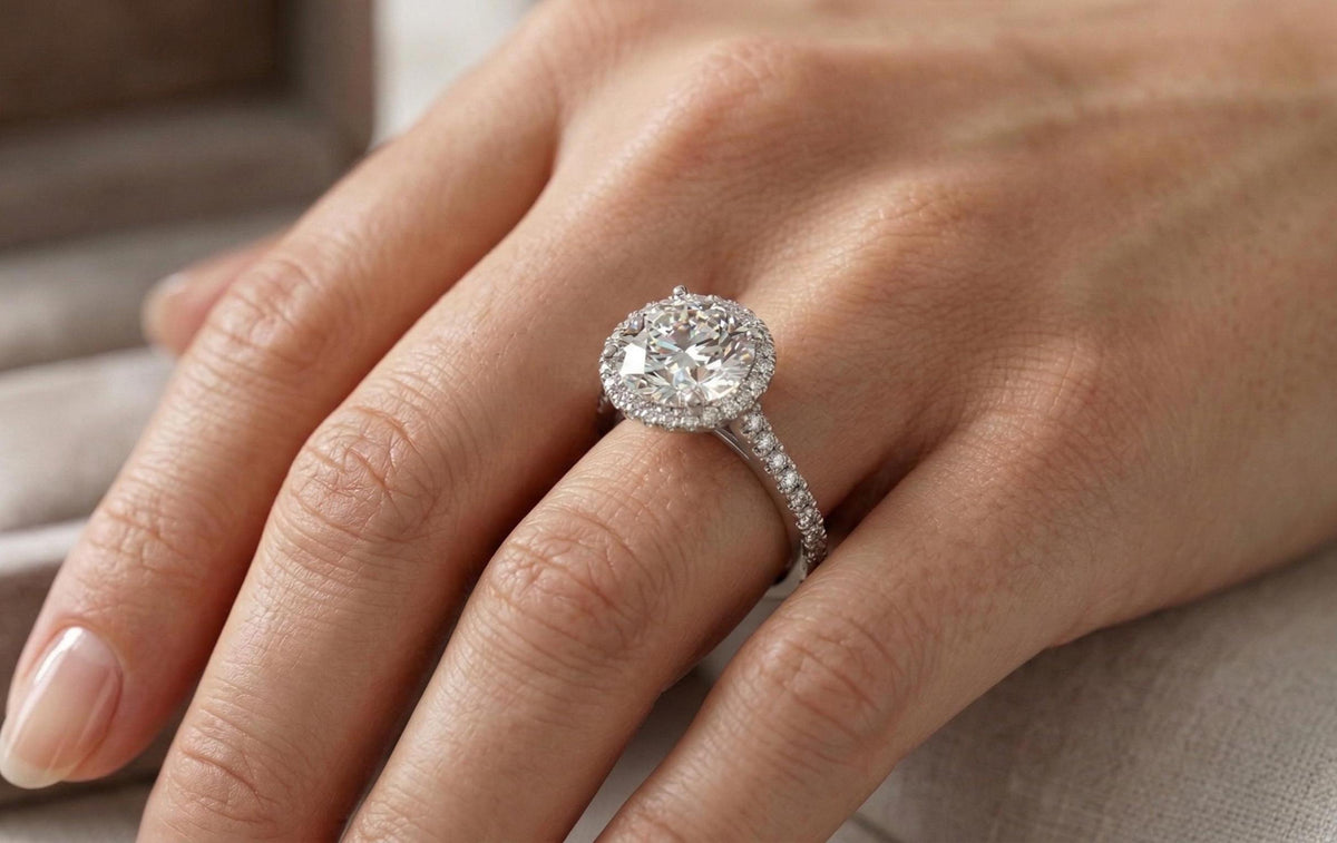 925 Sterling Silver Halo Engagement Ring, Round Cut Diamond Look Ring, Band Promise Ring, Minimalist Bridal Ring, Anniversary Gift for Women