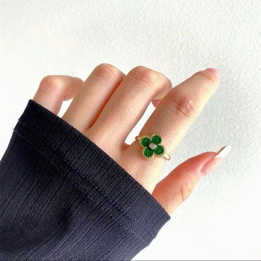 Gold Plated Sterling Silver Shamrock Ring | St Patrick's Day Jewelry