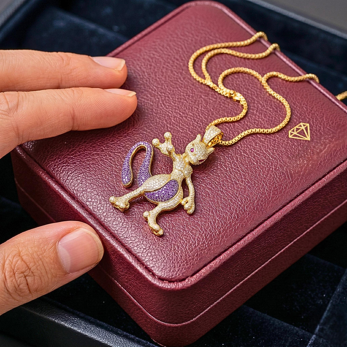 Rare Mewtwo Pendant 925 Sterling Silver Custom Pokemon Jewelry Geeky Gamer Gift Anime Necklace Charm Retrot Monster gift for him/yourself