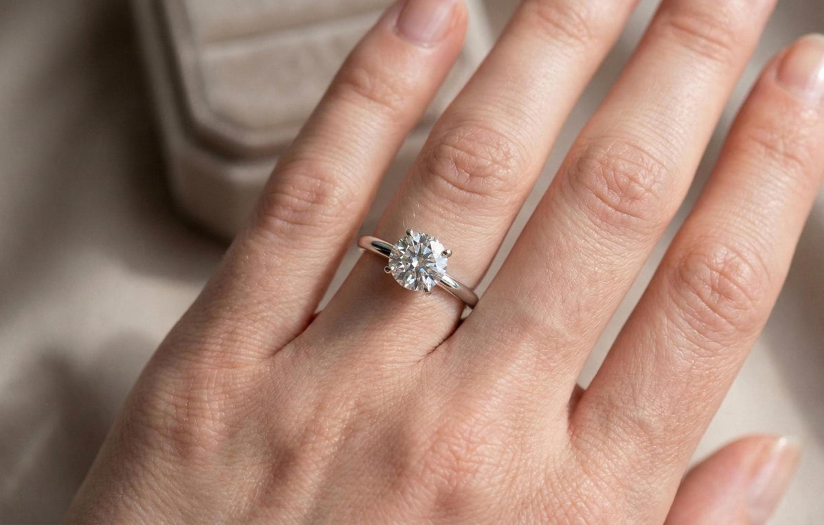 925 Sterling Silver Round Cut Solitaire Engagement Ring, Minimalist Diamond Style Ring, Classic Promise Ring for Women,