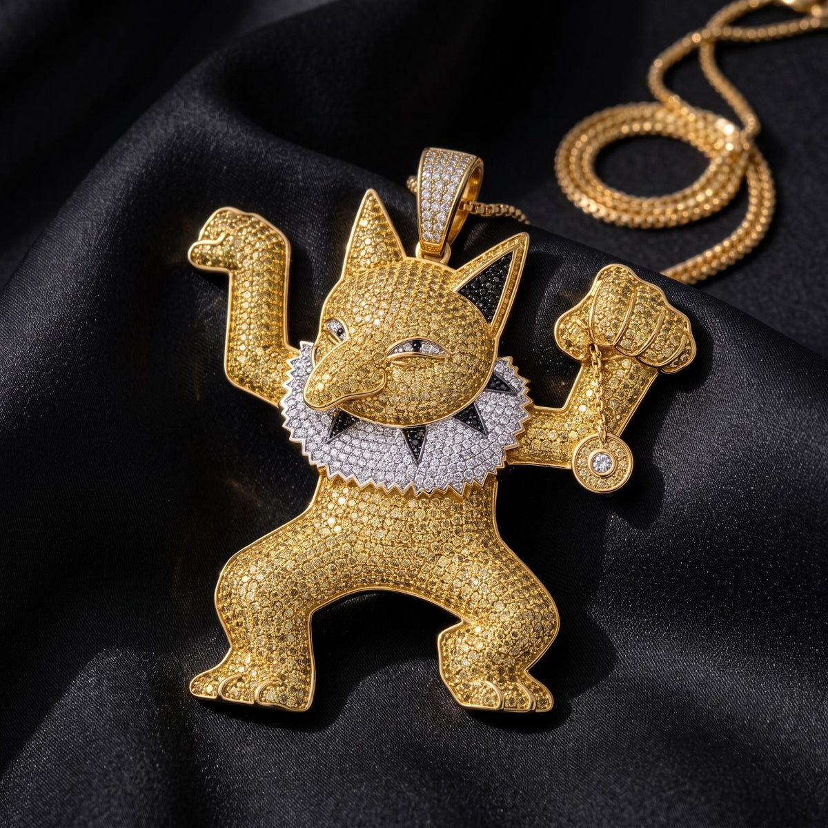 Rare Iced Out Hypno Pokémon Pendant 925 Sterling Silver • Custom Anime Psychic Jewelry • Halloween Hip Hop Charm • Gamer Gift for him/her