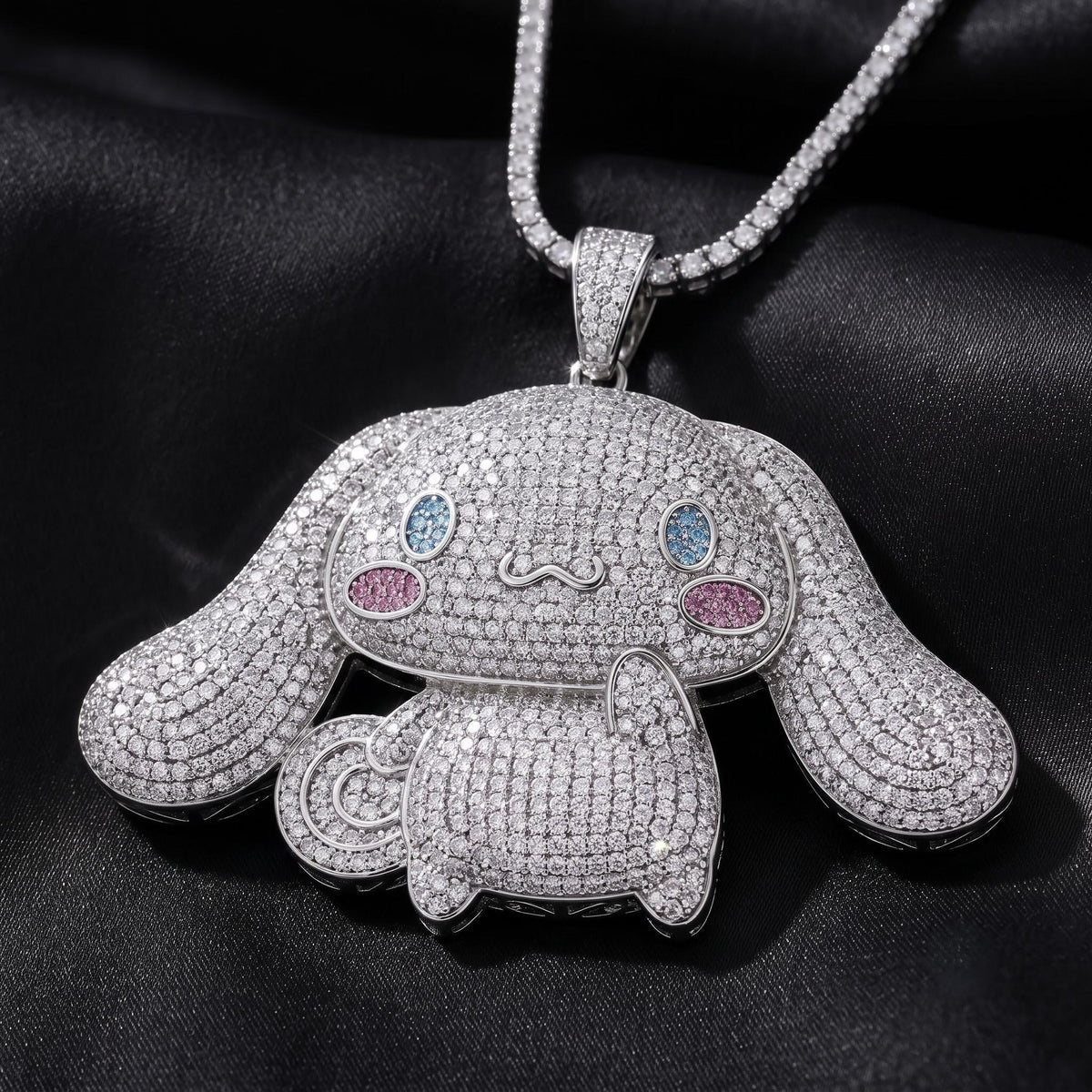 Rare Iced Out Cinnamoroll Pendant 925 Sterling Silver | Rare Kawaii Anime Charm | 14K  Gold Plated Hip Hop Jewelry | Gift for her/him