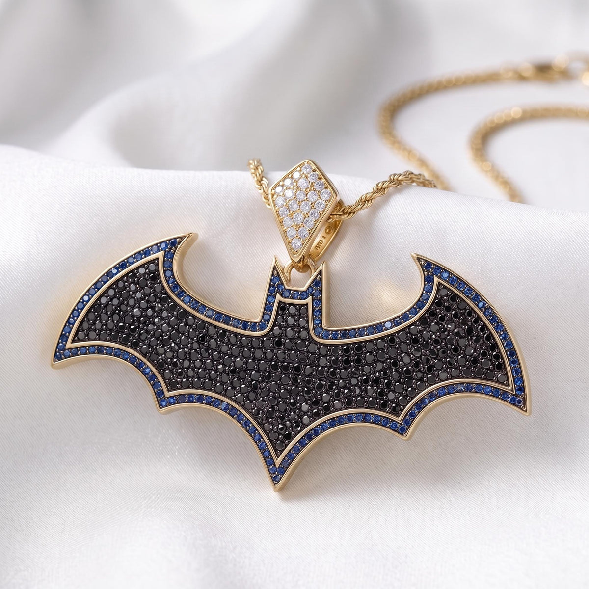 Iced Out Bat Pendant | 925 Sterling Silver Gold Plated Micro-Pave Hip Hop Jewelry