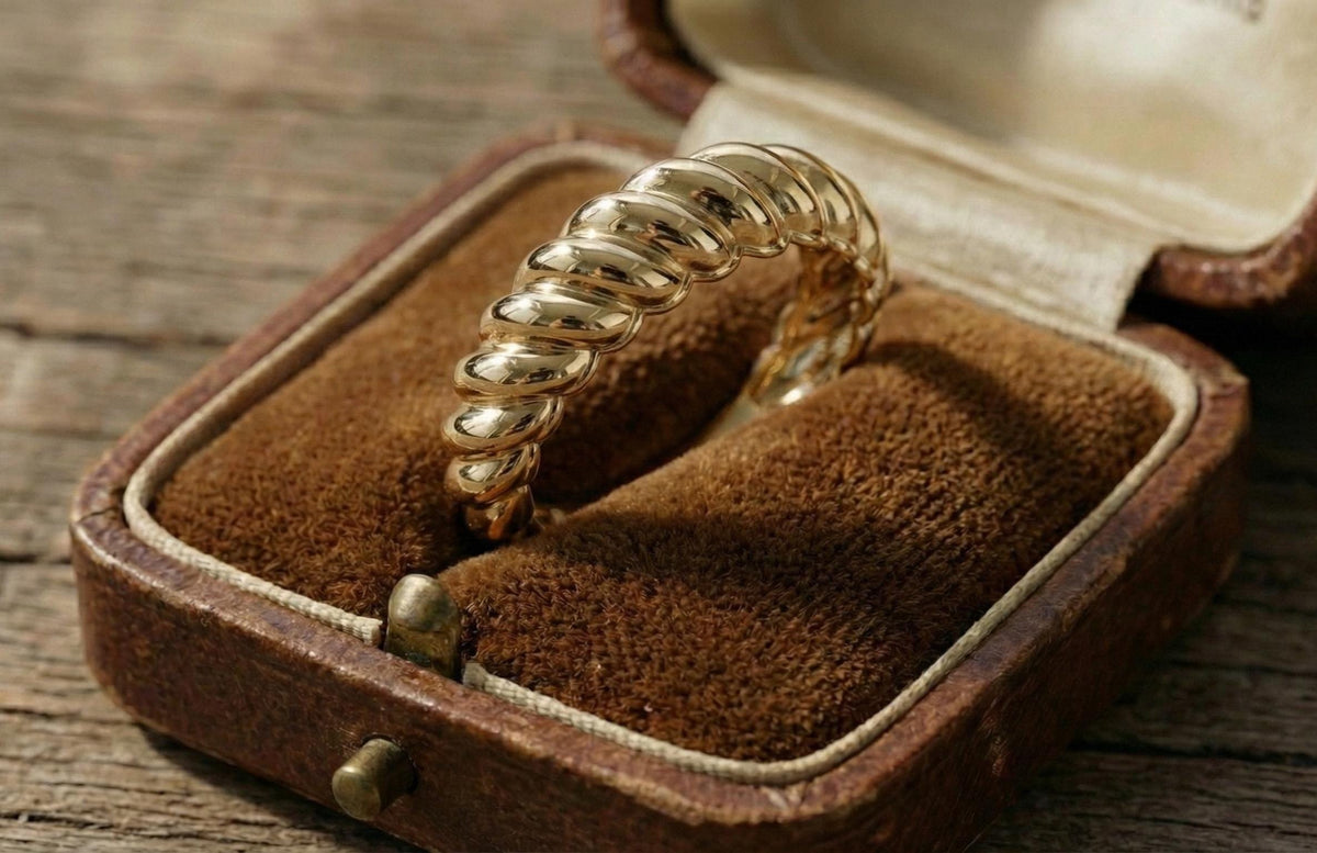 Silver Twisted Dome Ring, Bold Ribbed Statement Band, Minimalist Jewelry