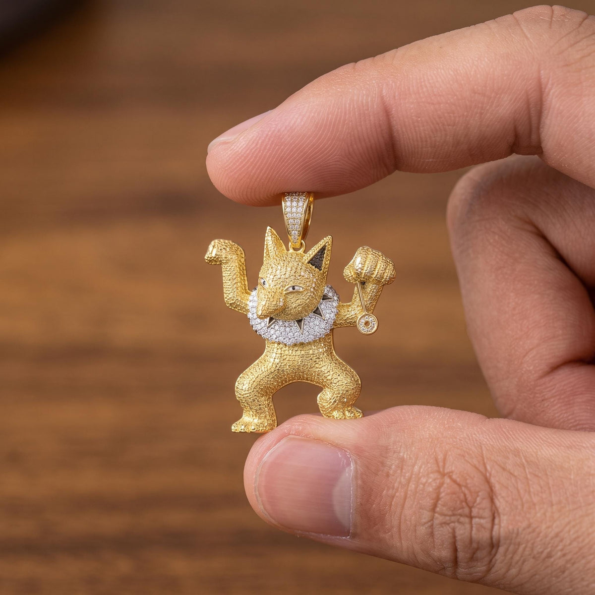 Rare Iced Out Hypno Pokémon Pendant 925 Sterling Silver • Custom Anime Psychic Jewelry • Halloween Hip Hop Charm • Gamer Gift for him/her