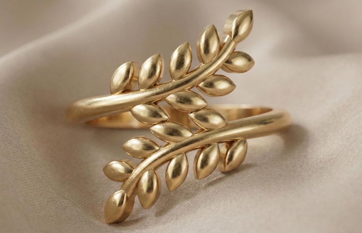 Sterling Silver Leaf Wrap Ring, Adjustable Boho Branch Jewelry