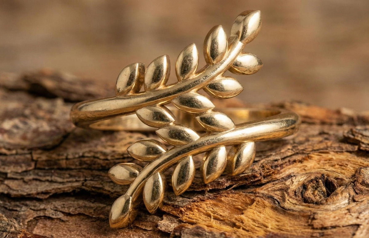 Sterling Silver Leaf Wrap Ring, Adjustable Boho Branch Jewelry