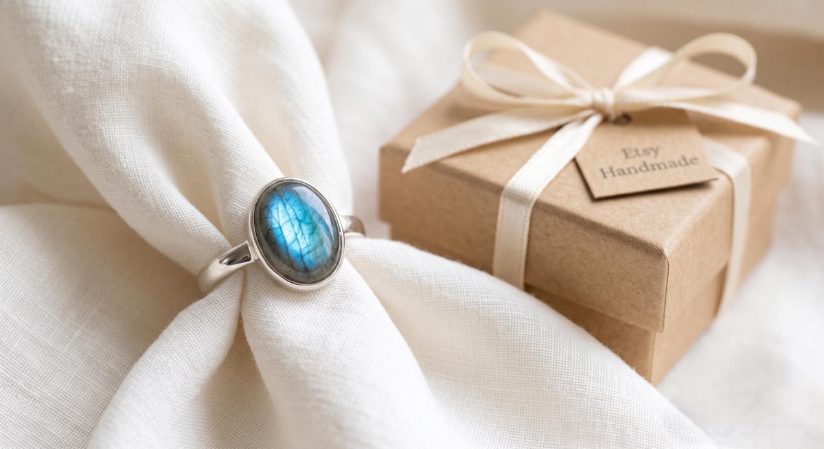 Natural Blue Labradorite Ring | 925 Sterling Silver Oval Bezel Ring | Nature Inspired Boho Jewelry | Statement Gemstone Ring | Gift for Her