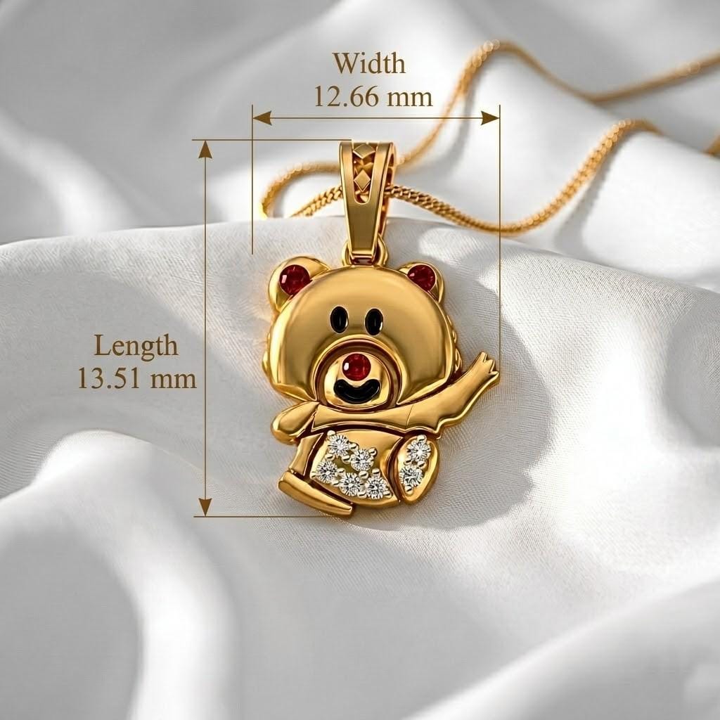 925 Sterling Silver Bear Charm | Nature Inspired Children's Jewelry Cute Waving Teddy Bear Pendant for Kids | Gift For Her/Kids.