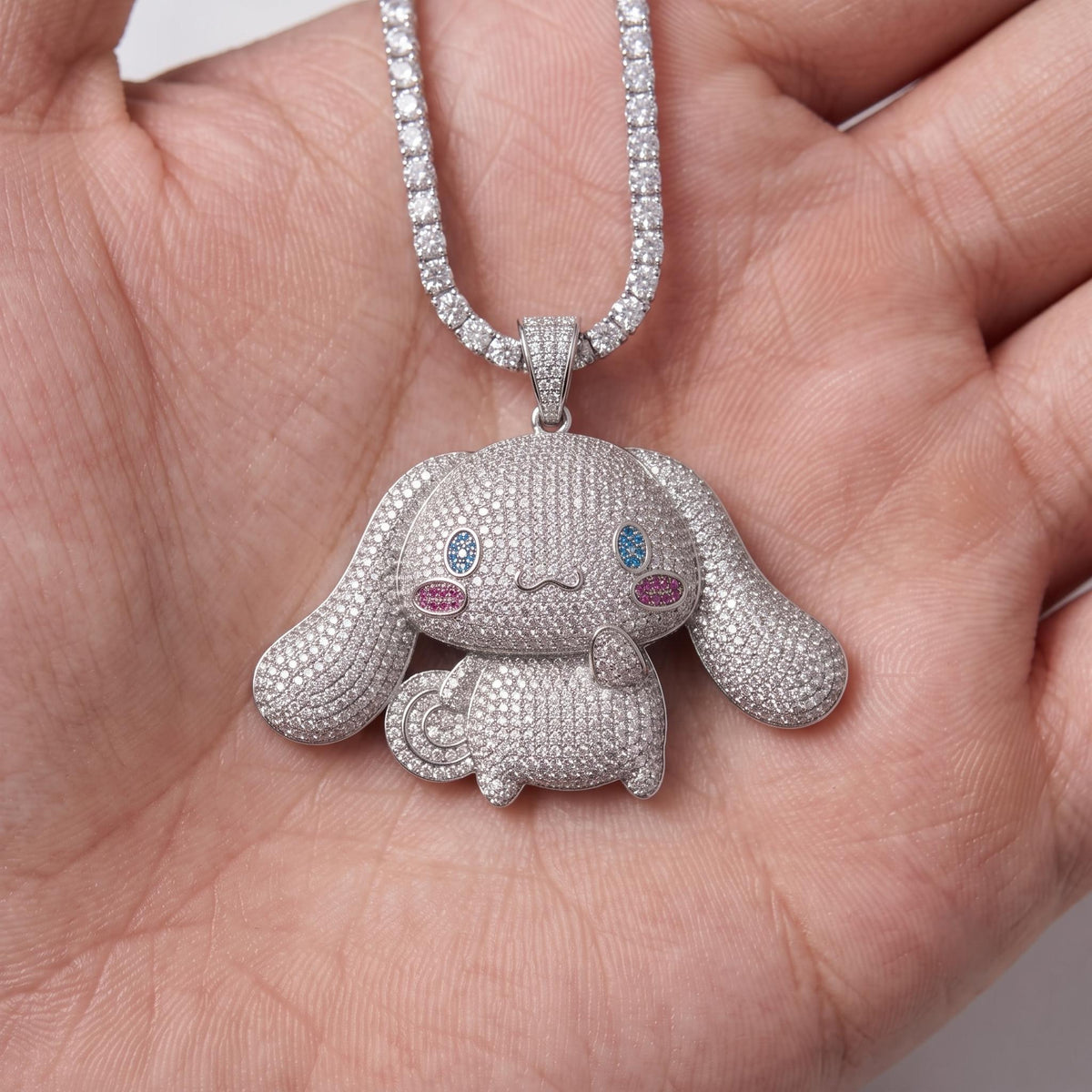 Rare Iced Out Cinnamoroll Pendant 925 Sterling Silver | Rare Kawaii Anime Charm | 14K  Gold Plated Hip Hop Jewelry | Gift for her/him