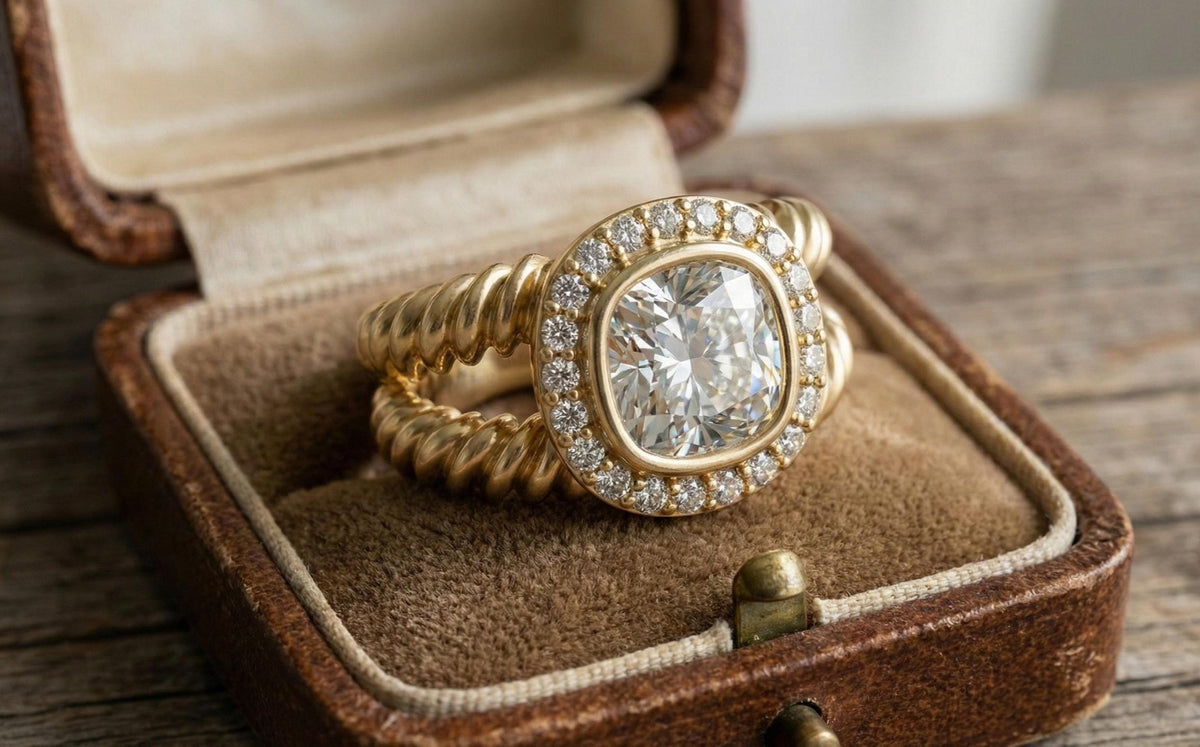 925 Sterling Silver Cushion Cut Halo Engagement Ring, Gold Plated Statement Ring, Vintage Bridal Promise Ring for Women, Luxury Wedding Gift